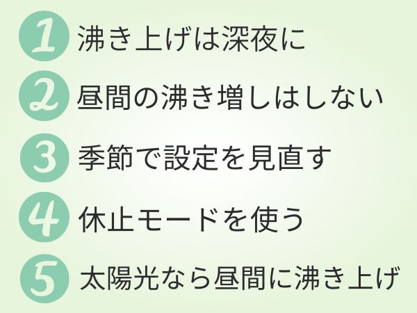 沸き上げの設定方法