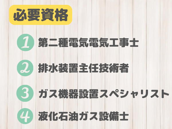 エコキュート設置に必要な資格